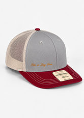 Ride or Stay Home Unisex Trucker Cap - Tactical Grau/Rot – Produktansicht ohne Model