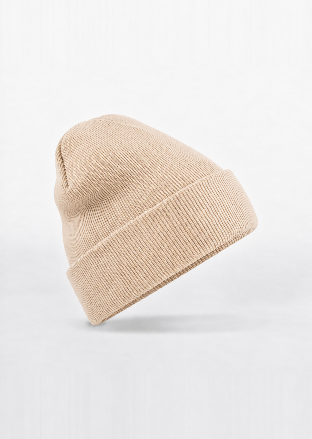 Ride or Stay Home Beanie Almond – schräge Seitenansicht