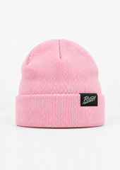 Ride or Stay Home Beanie Pastel Pink – Frontansicht mit RoSH-Webetikett