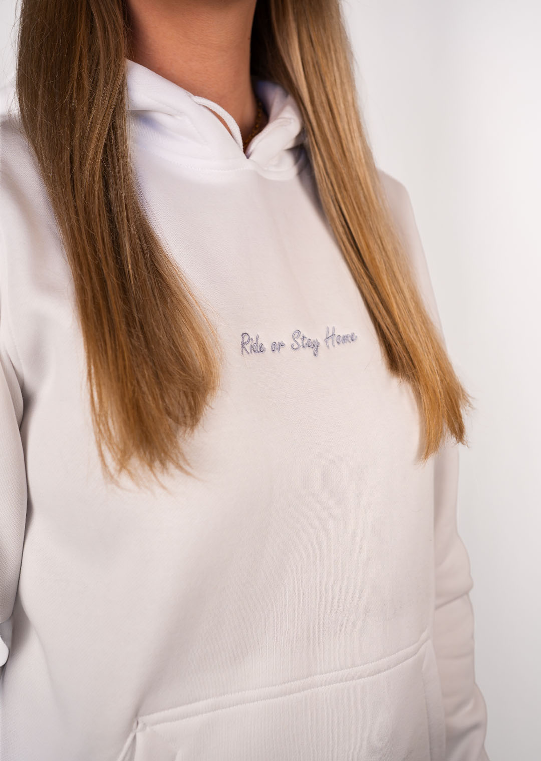 Ride or Stay Home Damen Hoodie Classic Weiß – Produktansicht 4