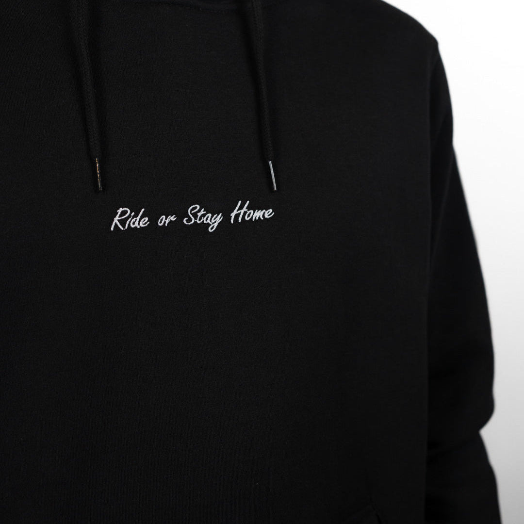 Ride or Stay Home Herren Hoodie Classic Schwarz – Produktansicht 2