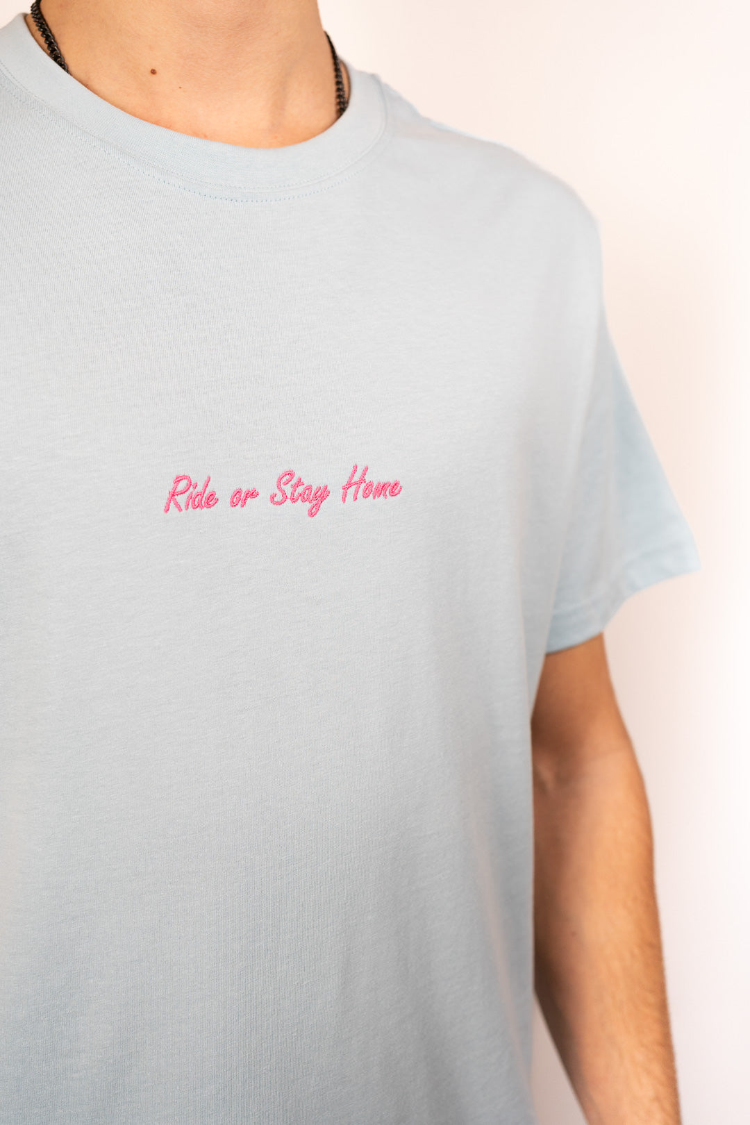 Ride or Stay Home Herren T Shirt Viced Hellblau – Produktansicht 2