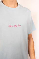 Ride or Stay Home Herren T Shirt Viced Hellblau – Produktansicht 2