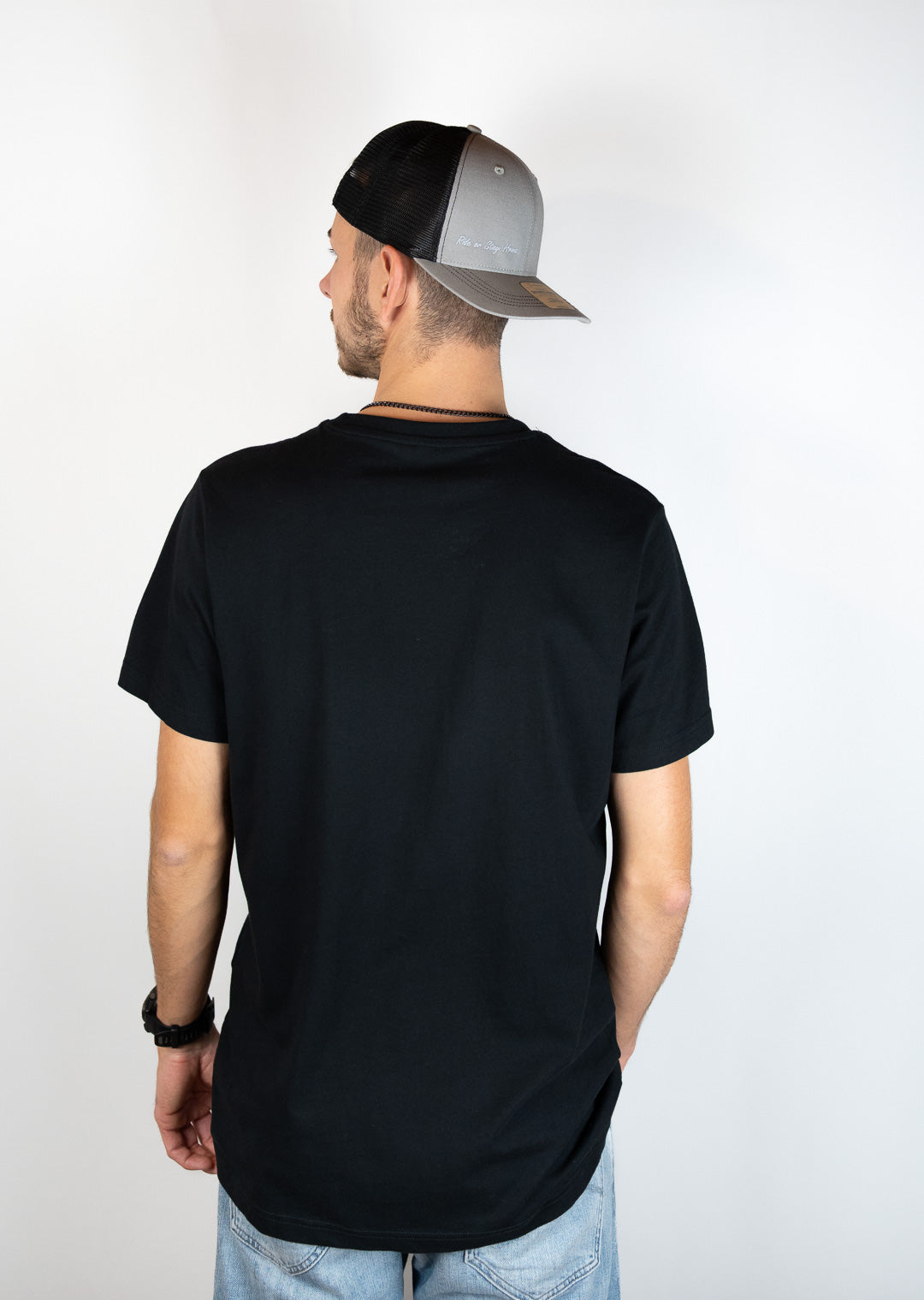 Ride or Stay Home Unisex Trucker Cap Classic Grau – Produktansicht 5