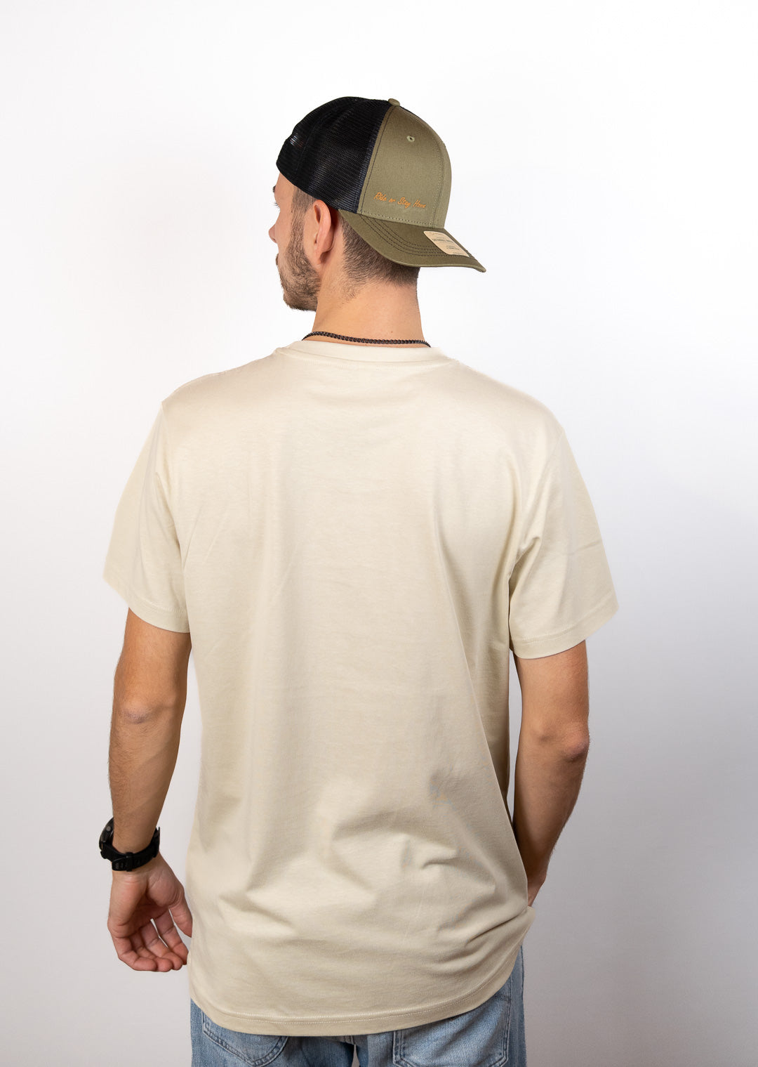 Ride or Stay Home Unisex Trucker Cap Tactical Olive/Schwarz – Produktansicht 5